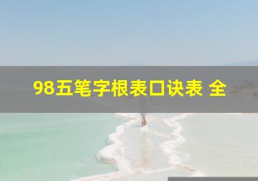 98五笔字根表口诀表 全